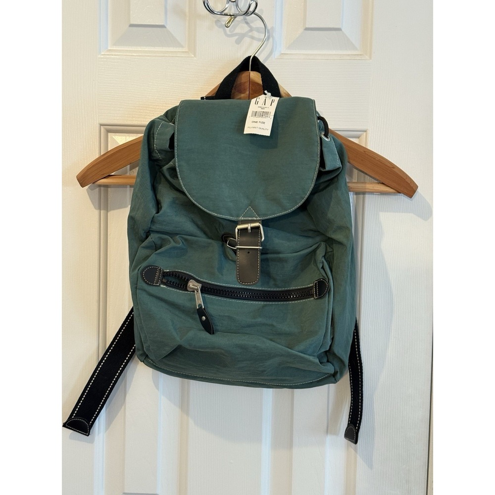 Vintage 90s Gap NWT GreenBlack Backpack Purse Classic Casual